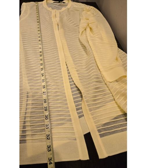 Ming Wang Open Cardigan Duster Sweater One Hook Closure Yellow Lightweight XL - Picture 7 of 9